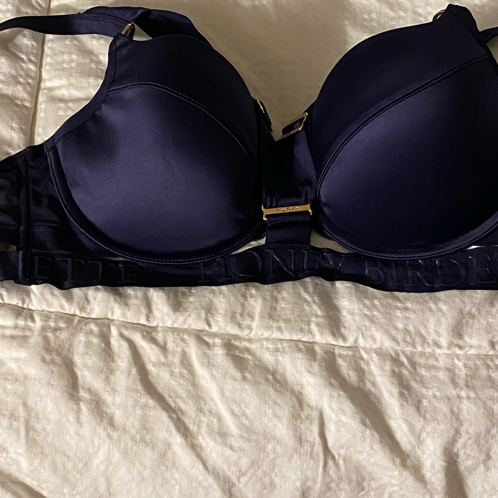 Honey Birdette Navy Blue Push-Up Bra